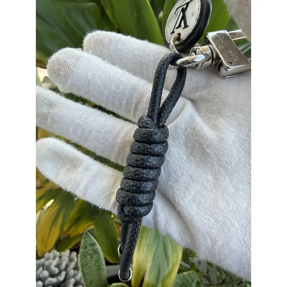 Louis Vuitton Graphite Rope Bag Charm & Key Holder Authentic with Box & Dust Bag